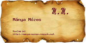 Mánya Mózes névjegykártya